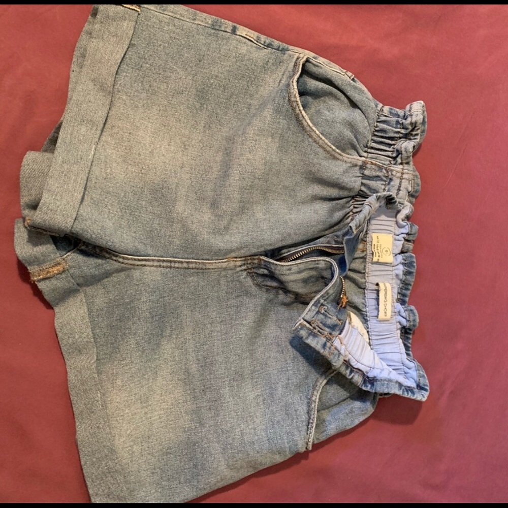 Paperbag jean shorts